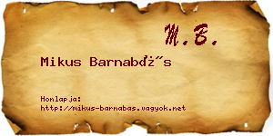 Mikus Barnabás névjegykártya