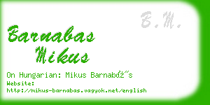 barnabas mikus business card